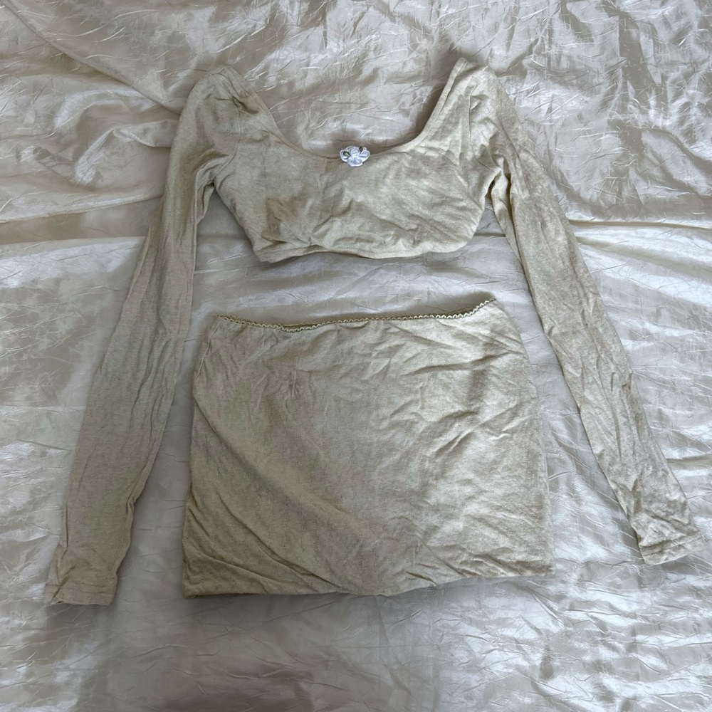 MYMUMMADEIT POINTELLE TOP & SKIRT SET